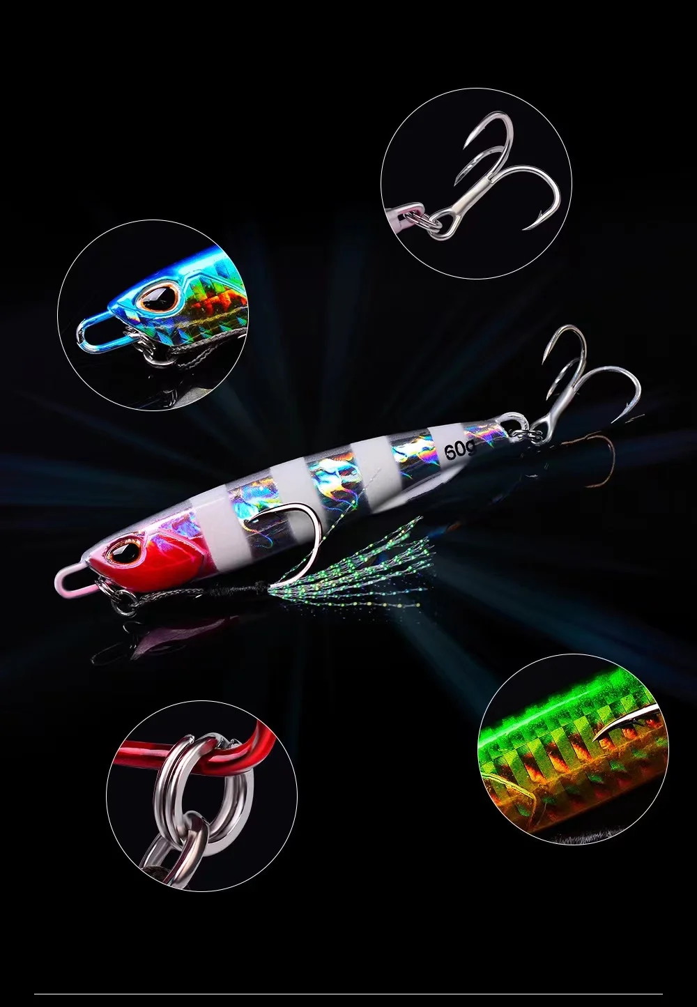 Hot Metal Jig Angelköder Gewichte 10g-60g Trolling Harter Köder Bass Angelköder Tackle Forelle Jigging Köder Jigs Salzwasserköder – Detail 7