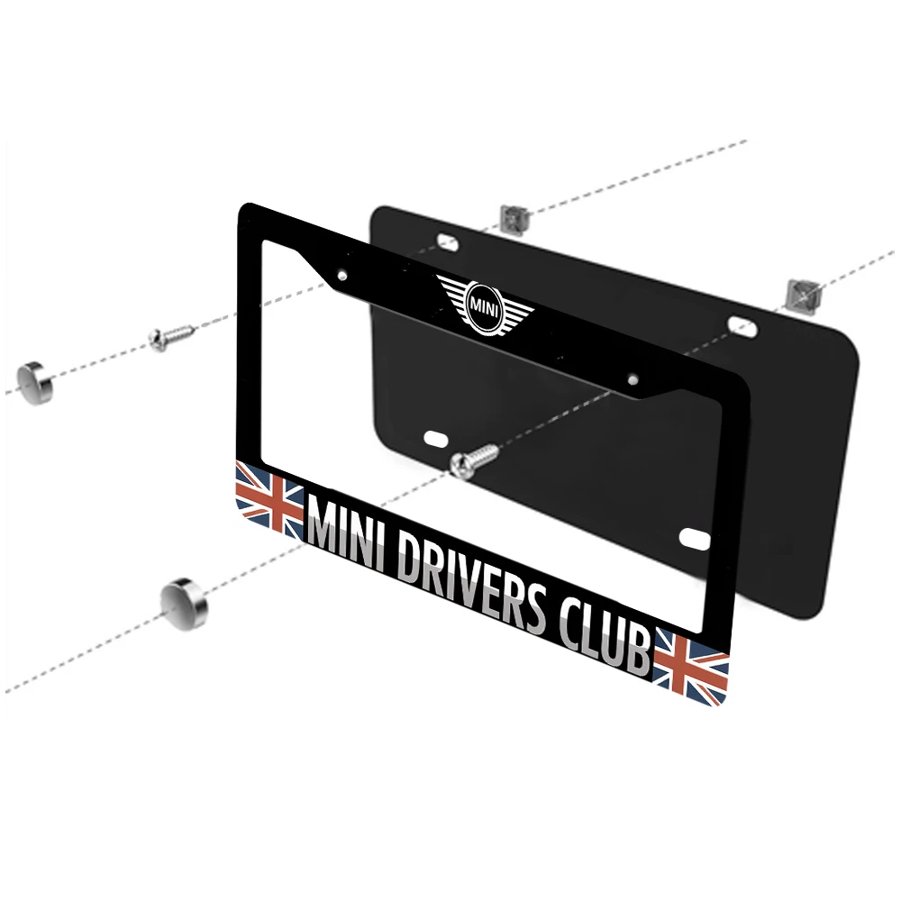 1 قطعة إطار لوحة ترخيص بفتحتين من الألومنيوم الأسود مع نمط نادي السائقين الصغيرة، 6 × 12 بوصة، يتضمن طقم براغي، كاليفورنيا المبتكرة