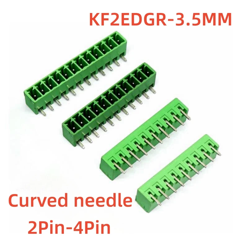 10pcs 2EDG3.5 Curved needle KF2EDGR-3.5MM pitch connector KF2EDG 3.5 2P/3/4/5/6/7/8/ 9/10/11-24P