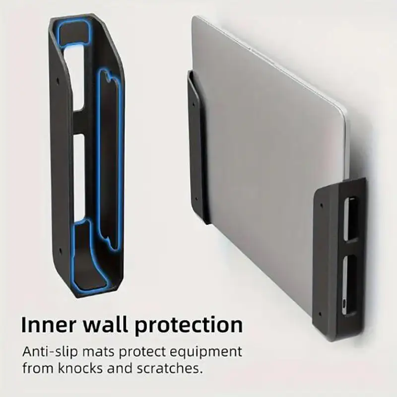 

Under Desk Laptop Mount Metal Under Desk Shelf Holder for Laptop for Mini Macbook Keyboard with Anti-Scratch Silicone