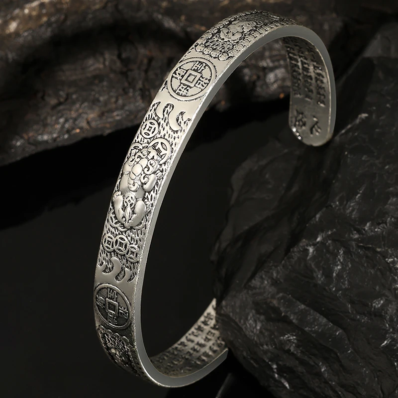 ZAKOL Hiphop Rock Feather Wing Cuff Bracelets For Men Boys Silver Color Metal Wristlet Bracelets Festival Jewelry Gifts