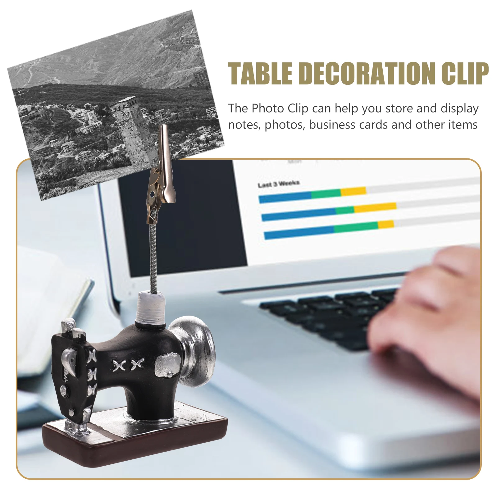 

2 Pcs Retro Decor Message Folder Decorative Card Holder Clip Cards Clips Photo Paper Memo Black Office