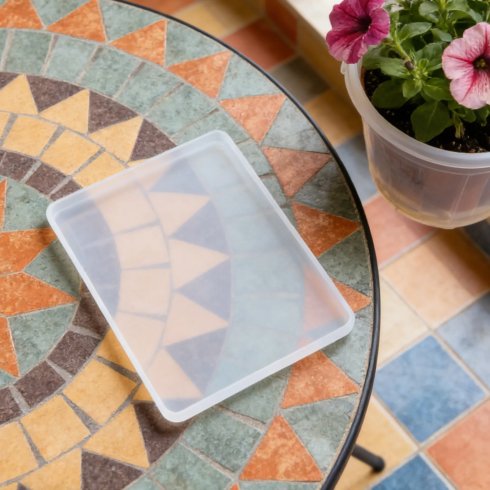 Transparent Silicone Non Slip Plant Pot Pad 9.8x7.8 Inch Floor Protector Indoor Flower Pot Mat Office Desk Window Sill