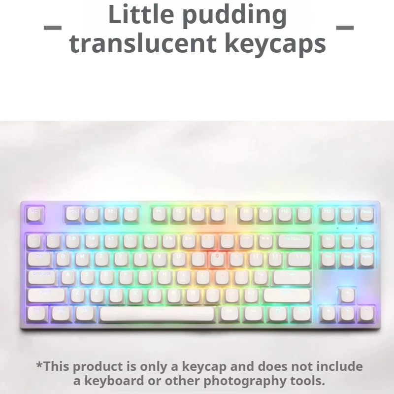 

Small Pudding Keycaps PBT Plastic Translucent Keycaps 117 Keys Customized OEM Height Ball Caps Ergonomic Boxed Two-Color Molded