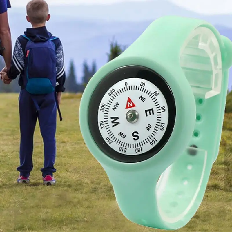 بوصلة المعصم القابلة للارتداء في الهواء الطلق ، سائل التخميل الدقيق ، مقاوم للماء ، التخييم ، المشي لمسافات طويلة ، السفر ، التسلق ، أداة البقاء على قيد الحياة