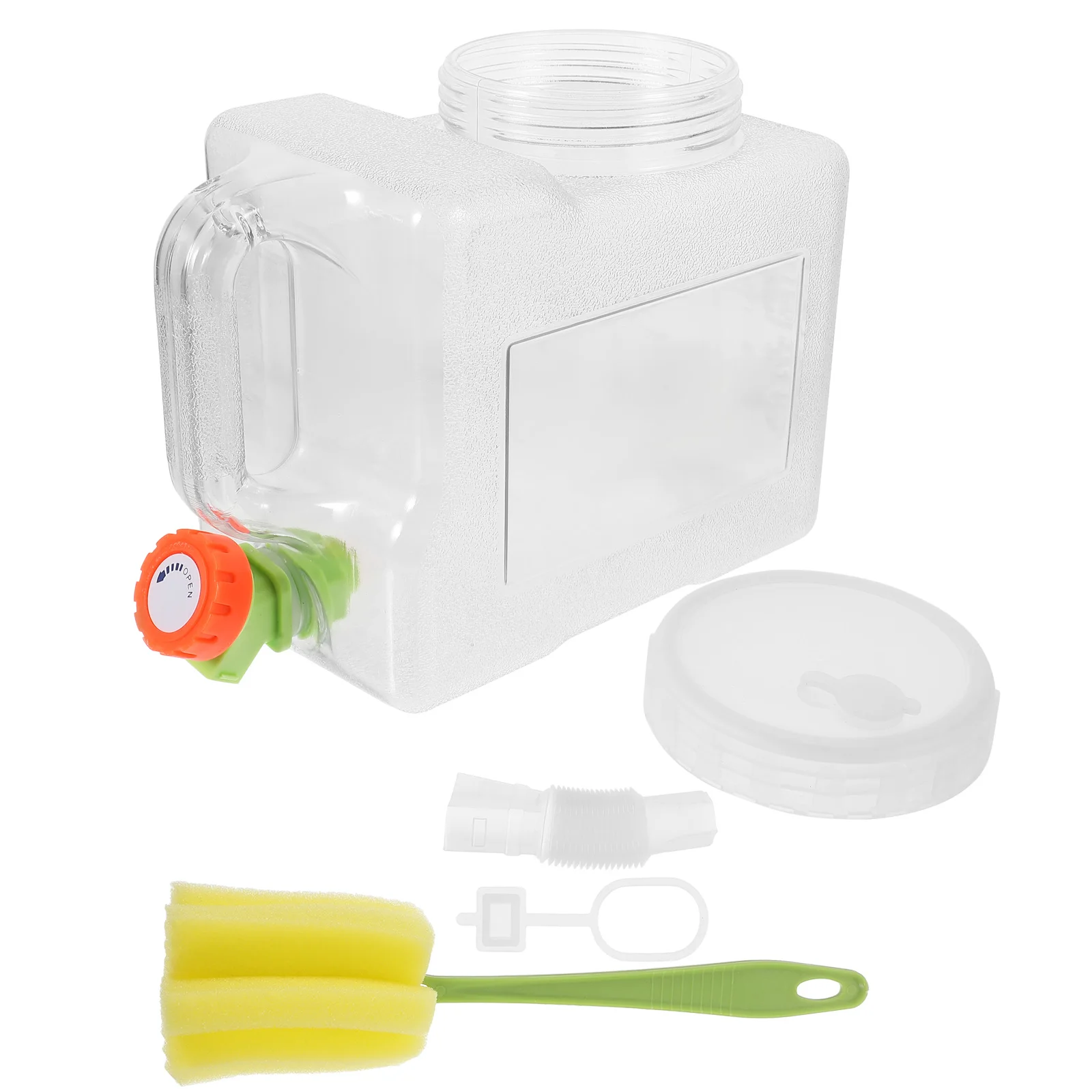 

1 Set 3L Transparent Container With Faucet Portable Water Storage For Camping Hiking Outdoor Travel Lightweight Water Jug For