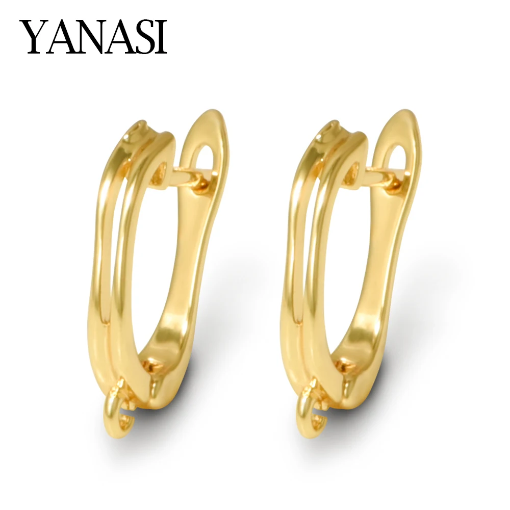 YANASI NEW Earrings Making Supplies,18K Gold Plated  Earwires Earring Hooks,Hollow out Earring Fixtures,Jewelry Making Materials