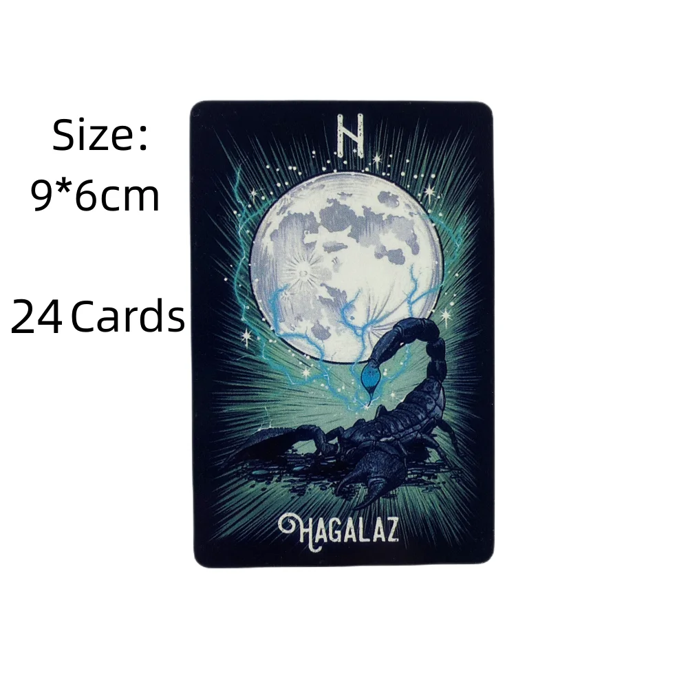 The Witch\'s Familiar Runic Oracle Cards A 24 English Fate Divination Deck Borad Games