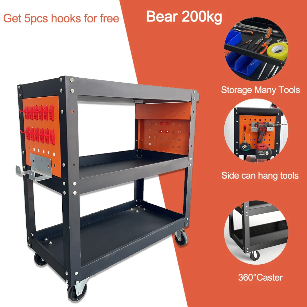 

3-layer Tool Cart Mechanic's Storage Trolley Car Repair Wheel Tool Trolley werkzeugwagen 트롤리 carrello portautensili