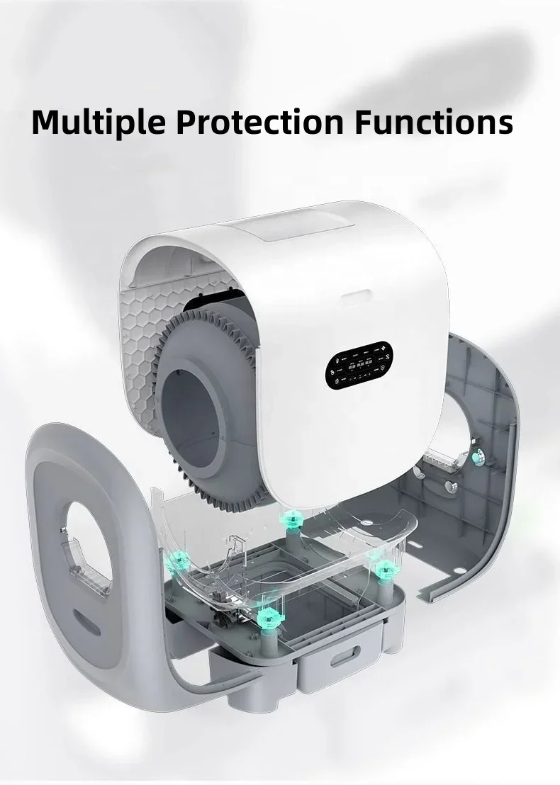 Free Move Self-Cleaning Cat  Box Large Capacity with Odor  APP Filter Safe Automatic Feature Made of Plastic