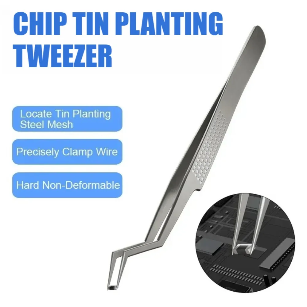 Pinzas de posicionamiento para chips de estaño, para un sujeción precisa del hilo de estaño, antideslizantes y resistentes al desgaste, hechas de acero inoxidable.