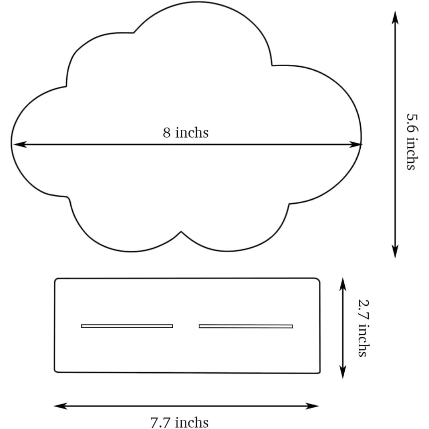 Cloud Shape Irregular Mirror, Acrylic Mirror with Wood Stand, Wall- Frameless Makeup Mirror(Cloud)