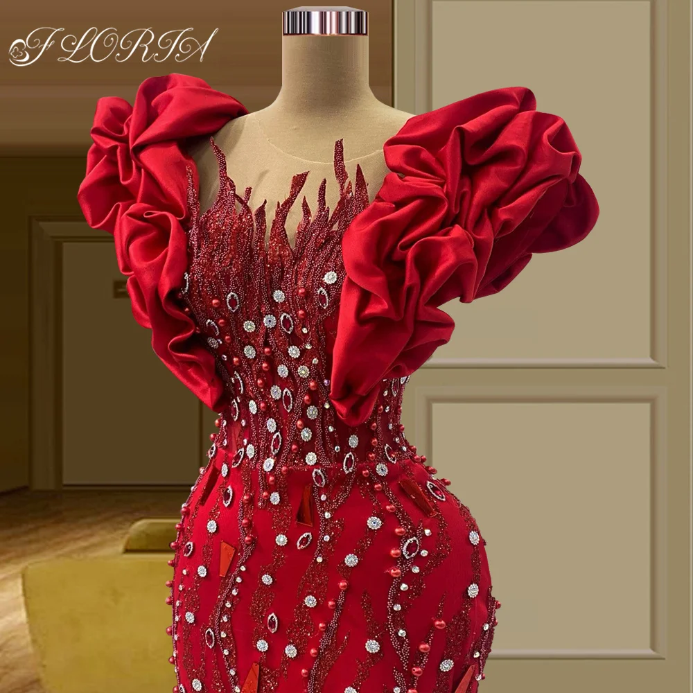 Robe de Soirée Vintage Rouge avec Strass en Clip, Tenue de Soirée Formelle pour Mariage, Sirène Appliquée, Célébrité, Occasions Spéciales, 2023