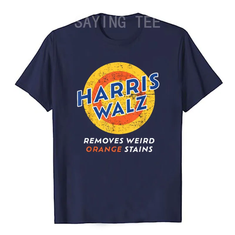 Harris Walz 2024 Waltz Removes Weird Orange Stains T-Shirt Humor Funny US Election President Campaign Outfit Fashion Saying Tee