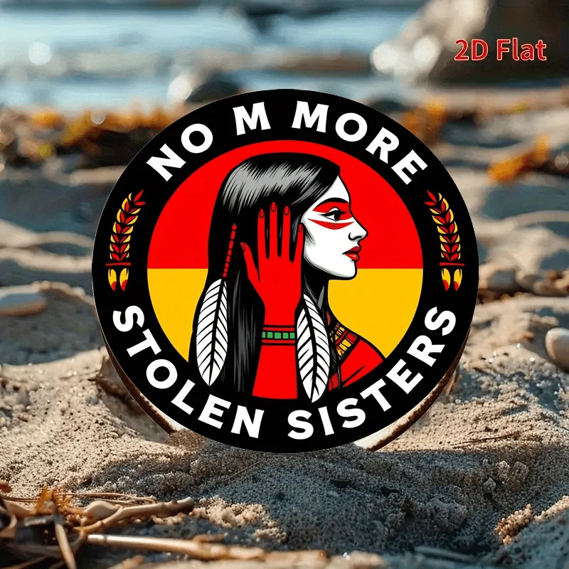 2D Flat – 8x8 Zoll rundes Aluminiumschild, Wandbehang „No More Stolen Sisters“ im Vintage-Stil, hergestelltes Aluminium, einfach aufzuhängen
