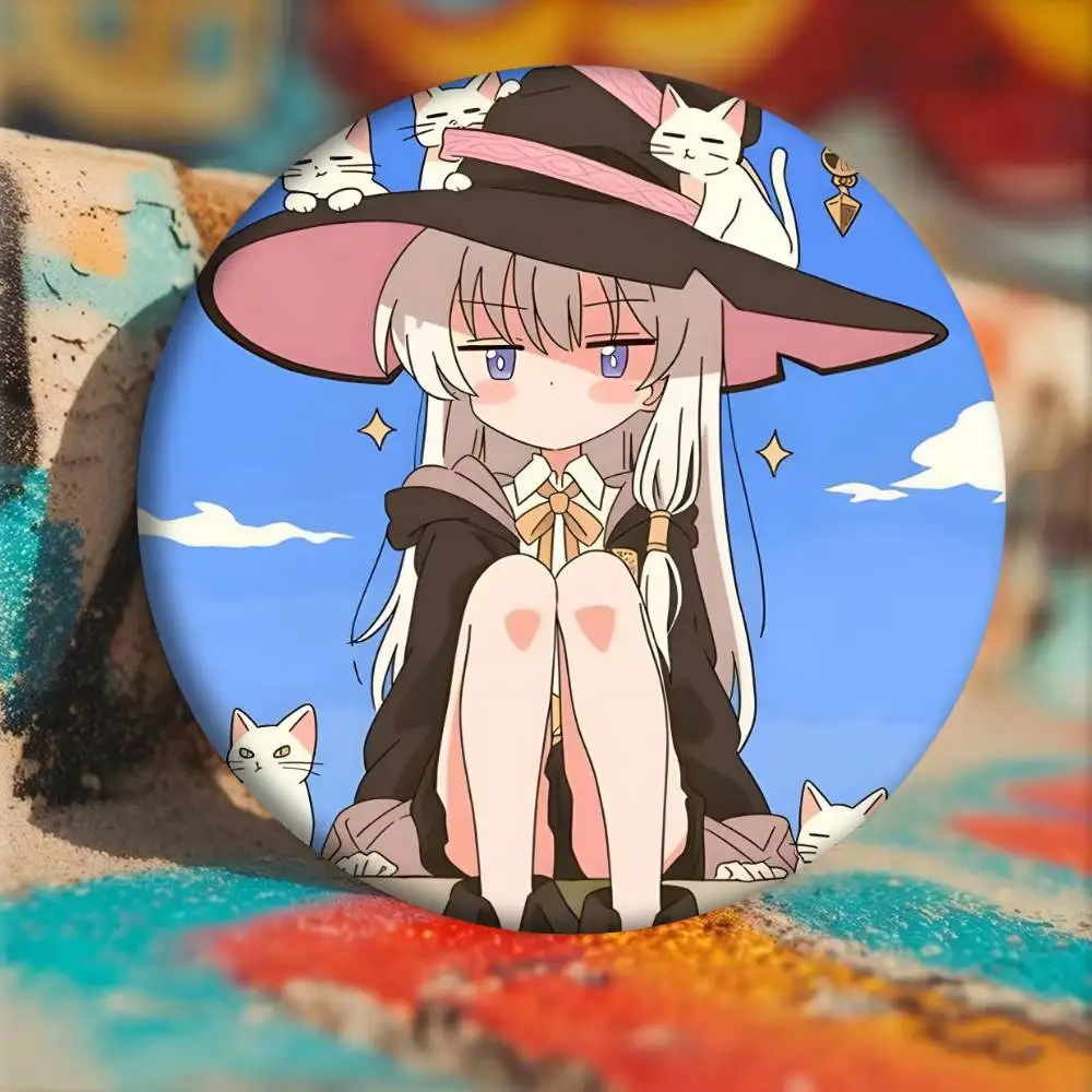 Anime  Cartoon W-Wandering Witch The Journey of Elaina Round badge lapel pin backpack clothing jewelry accessories gift brooch view 6