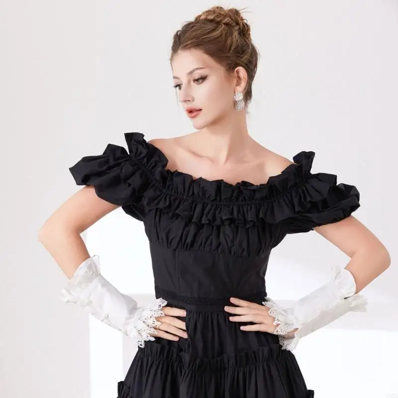 Decorative Sleeve Cuffs, White Lace Detachable Faux Sleeves Armwear for Dress Styling and Blouse Layering, Outfit Enhancement