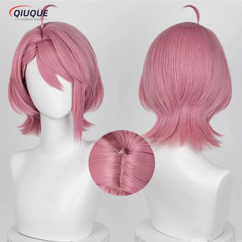 LQAira Shiratori Cosplay Wig Anime Dandadan Pink Short Momo Ayase Heat-resistant Fiber Hair Wigs+ Wig Cap