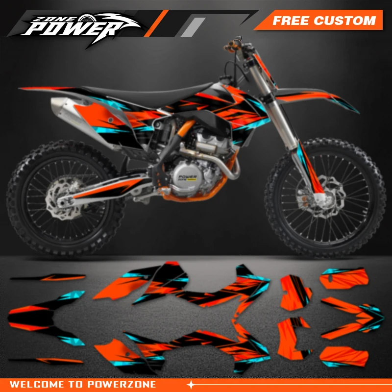 Powerzone Custom Team Decals Stickers Kits for KTM 125 200 250 300 350 450 500 EXC XCW 2014-2016 SX SXF 2013-2015131