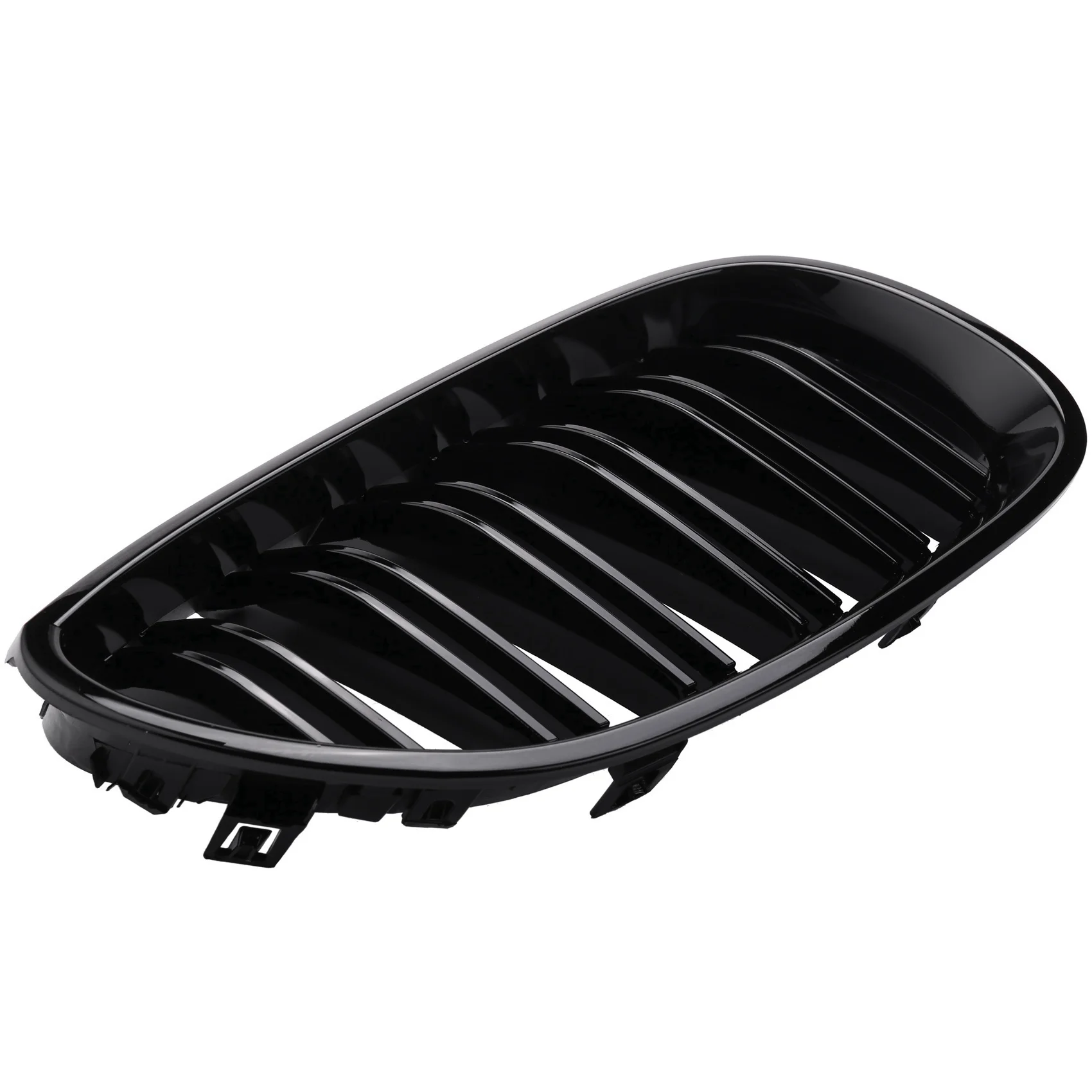 1 para czarny błyszczący przedni Grill nerkowy podwójna listwa podwójna linia maskownica do BMW E60 E61 5 serii 2003-2010 akcesoria samochodowe Coupe