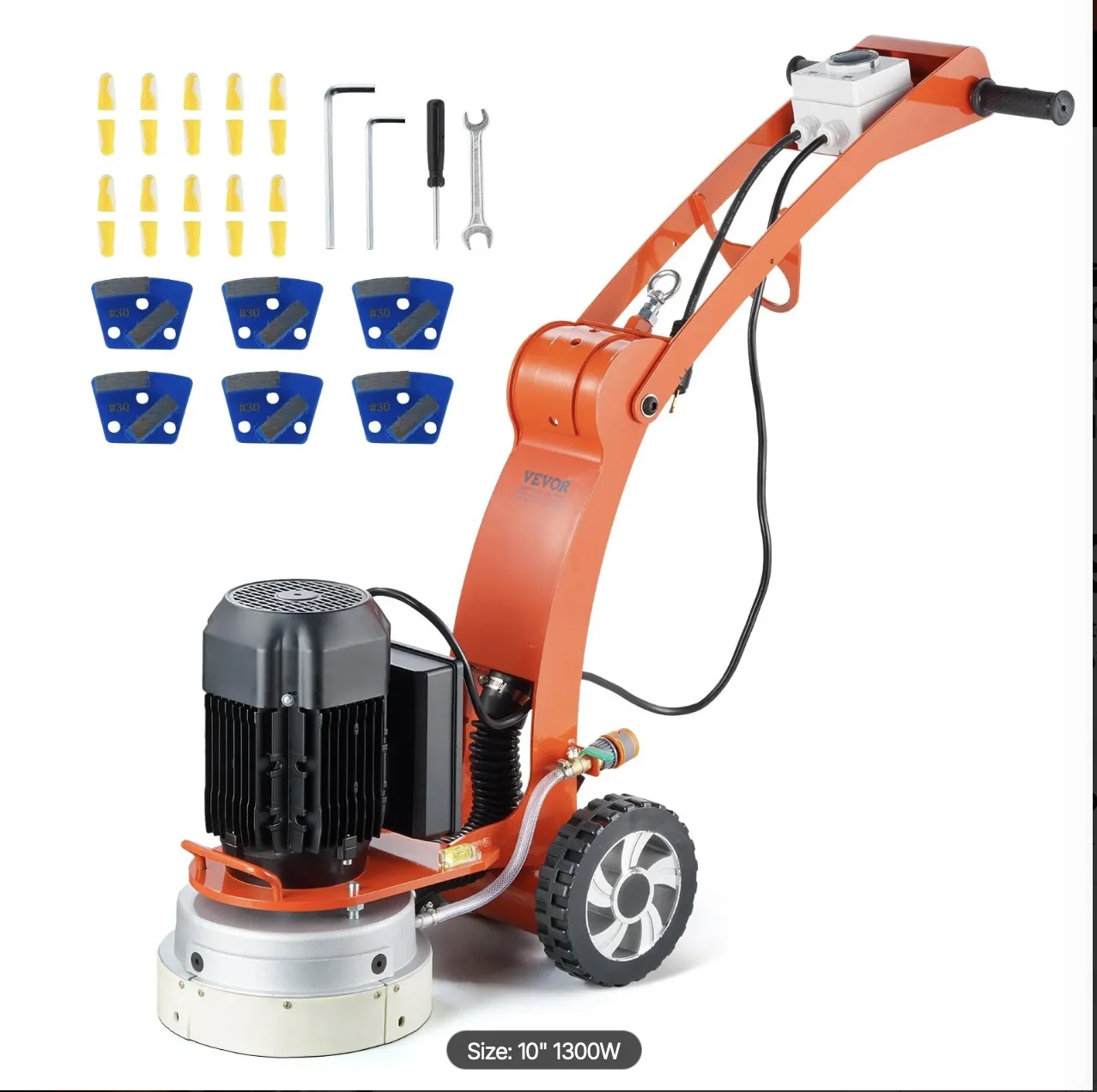 

Electric Concrete Floor Grinder 10" Walk-Behind Grinder 1.7HP Concrete Floor Polisher, 1300W Grinding Machine