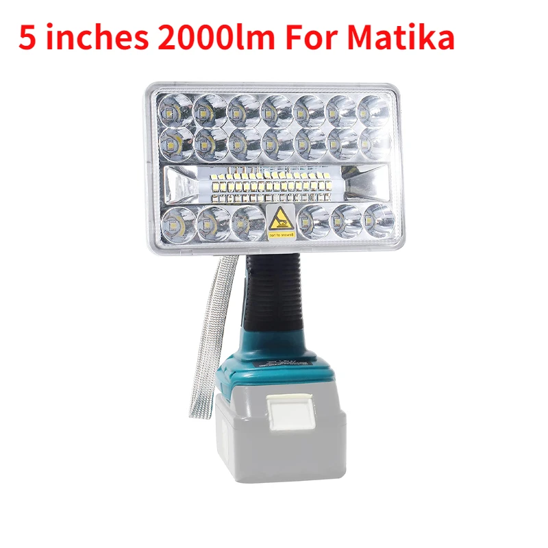 

Hot 18V LED Flashlight Outdoors Spotlight Light for Makita BL1430 BL1830 Lithium Battery USB Outdoor Lighting with USB