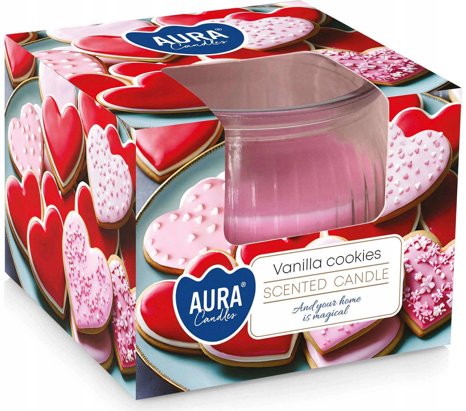 Paraffine geurkaars vanille glaskoekjes Aura 1-delig
