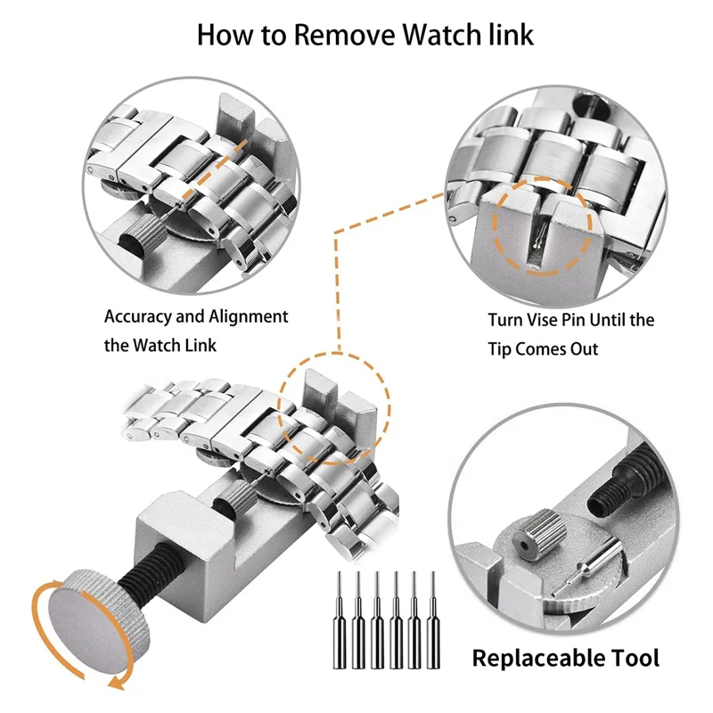 Watch Repair Kit, Watch Repair Tools Professional Spring Bar Tool Set, Watch Band Link Pin Tool Set