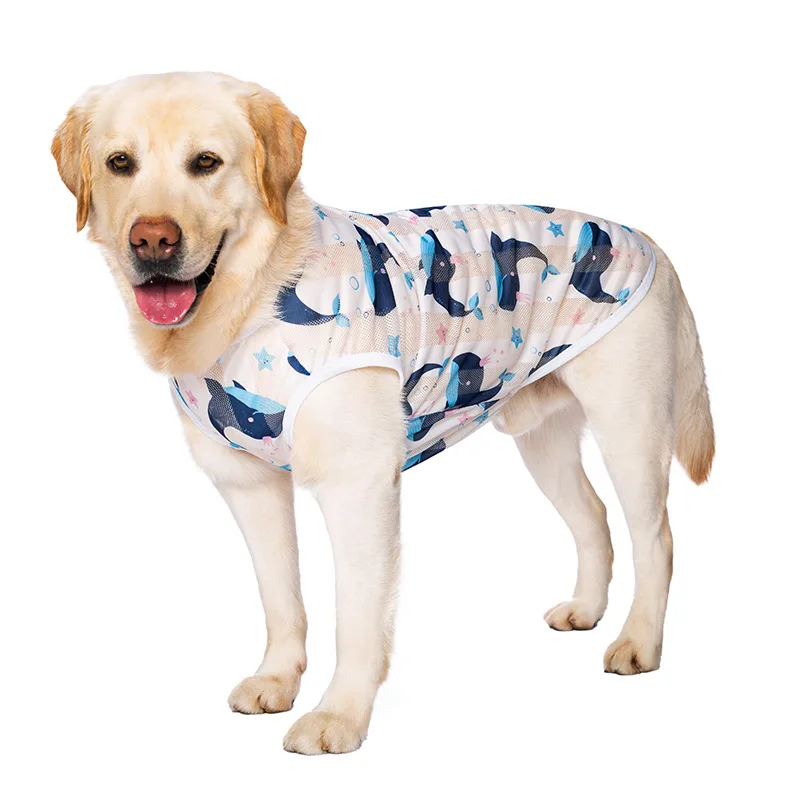 Big Dog Summer Thin Full Print Vest Summer Clothes For Medium And Large Dogs Golden Retriever/Dog clothing