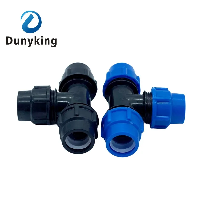 PE pipe fittings three-way quick joint tap pipe fittings plastic Tube Connector 16/20/25/32/40/50/63mm Tap Water Irrigation