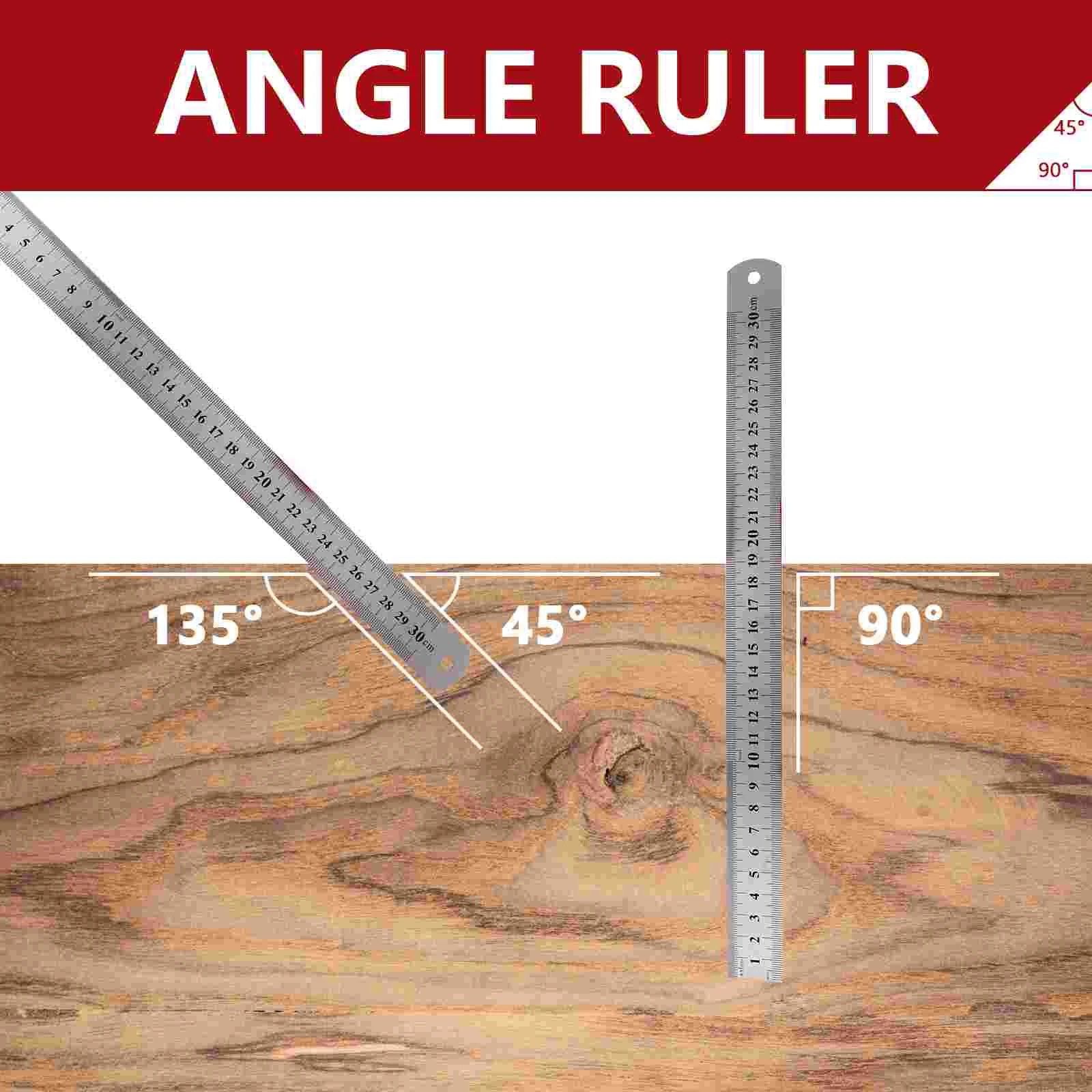 Regla recta de acero inoxidable para niños, regla de Metal para escuela, 20cm/ 30cm/ 40cm cada 1 pieza, 3 piezas