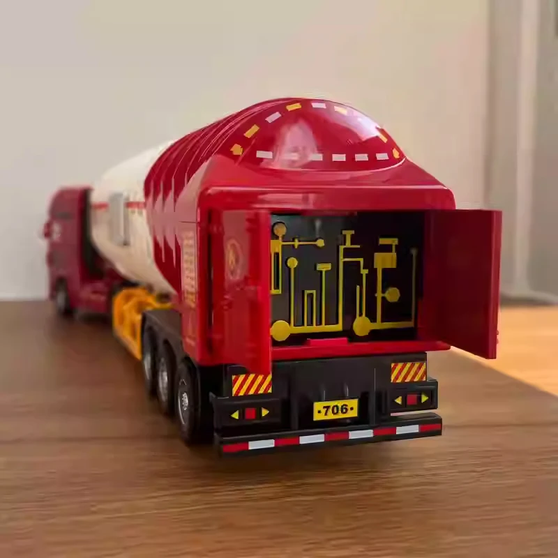 Modelo de inercia 1/50, camión cisterna de ingeniería para niños, juguetes fundidos a presión, coches de ingeniería de transporte, juguetes para niños, regalos de cumpleaños