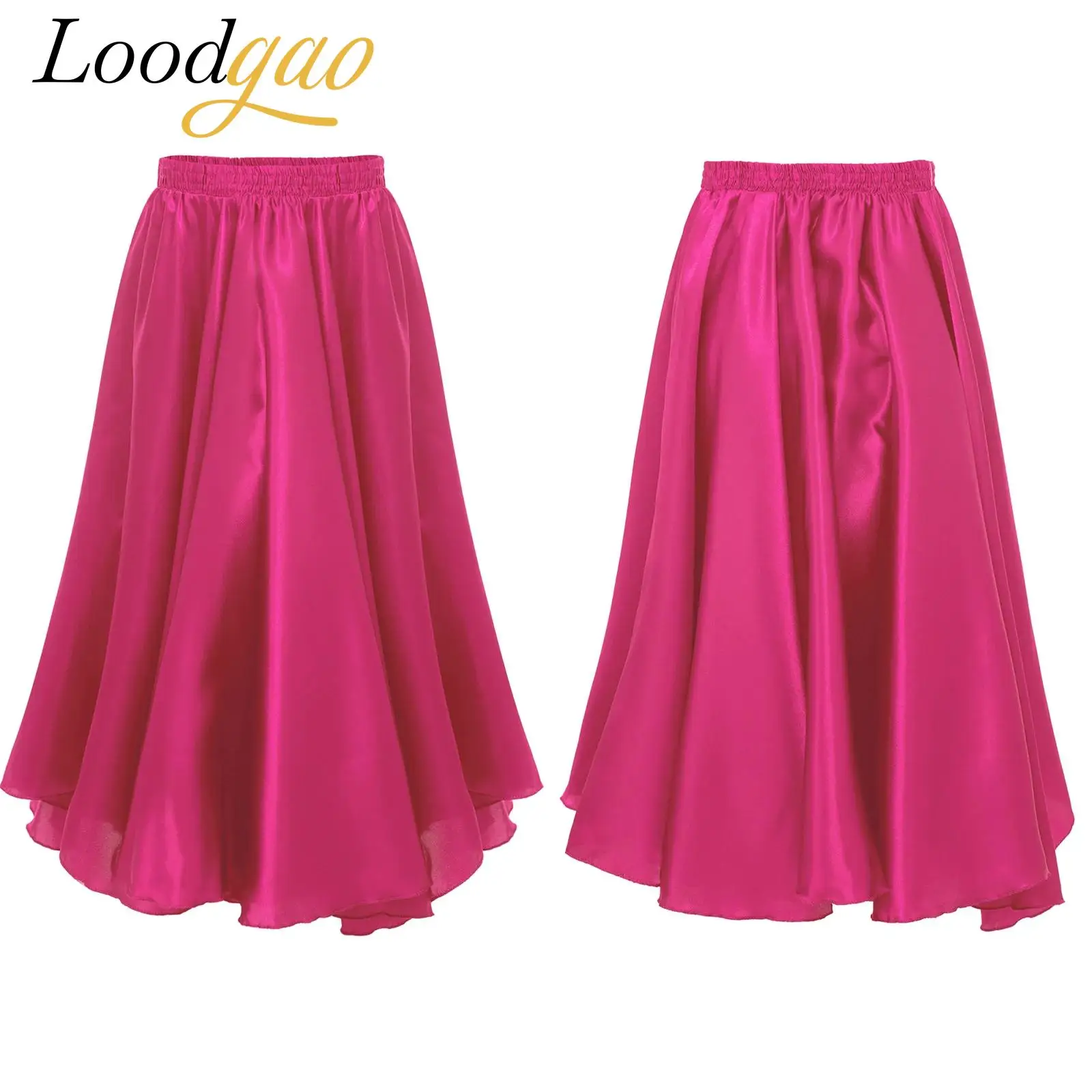 Gonna da flamenco spagnolo per ragazze da 360 gradi Costume da ballo da corsa per bambini Gonne lunghe Ballerino zingaro Ballerino latino Tango Performance Dancewear