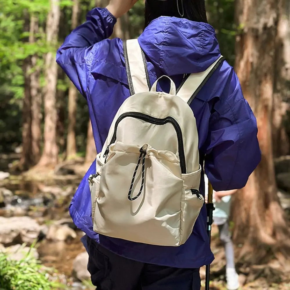 Zaino sportivo in nylon da piccolo pacchetto Borsa a tracolla in tinta unita stile coreano tinta unita Tasche multiple Zaino casual fitness regalo