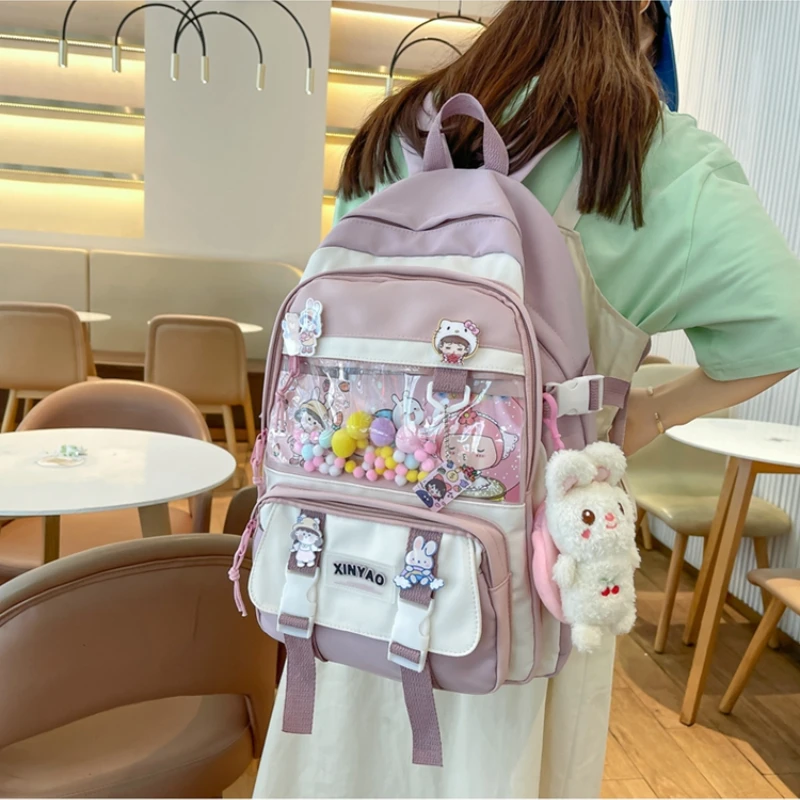 2022 New Fashion Waterproof Women Backpack Teenager Girl Kawaii BookBag Laptop Rucksack Cute Student School Bag Mochila Female