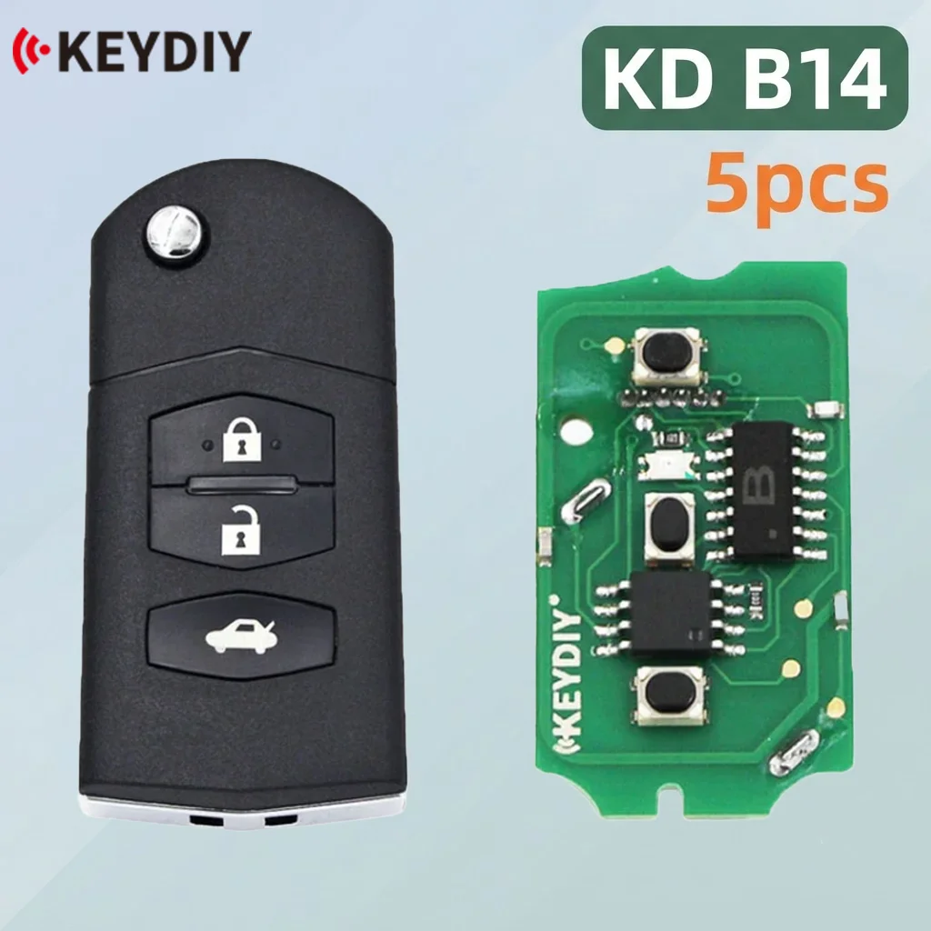 5pcs KEYDIY B14 Multifunction Car Remote Key 2/3/4 Buttons Universal Remote Key for KD-X2 KD900 KD Mini Remote Control for Mazda