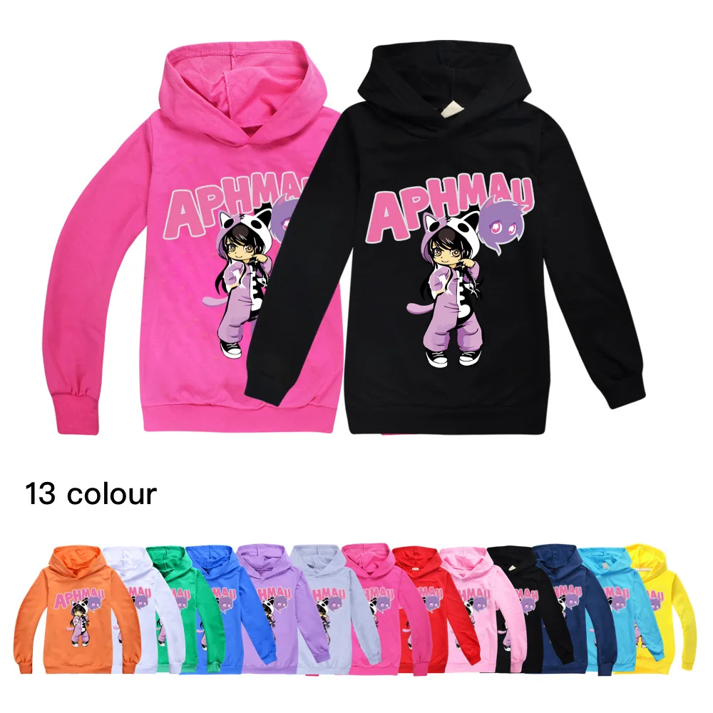 

New Cartoon APHMAU Hoodies Kids Long Sleeve Shirt Hooded Pullover Autumn Fashion Girl Sweatshirts Boys Sweater Streetwear 1462