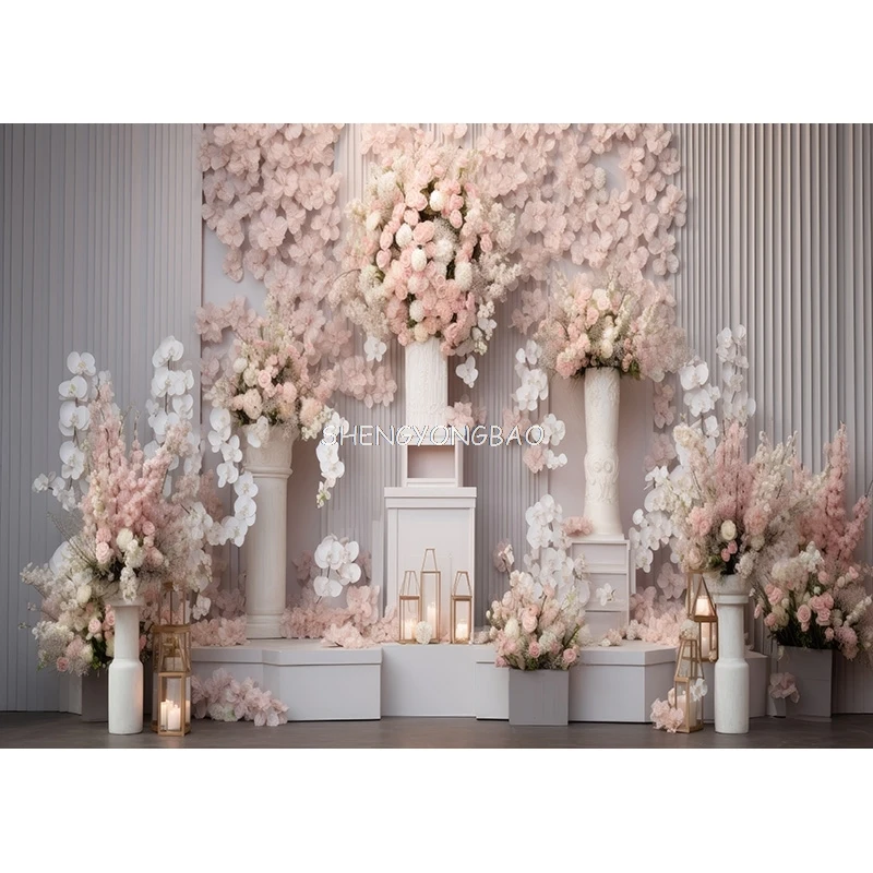 샴페인 판타지 웨딩 무대 사진 배경, 미적 꽃 아치 배경, 인테리어 장식 사진 스튜디오 소품