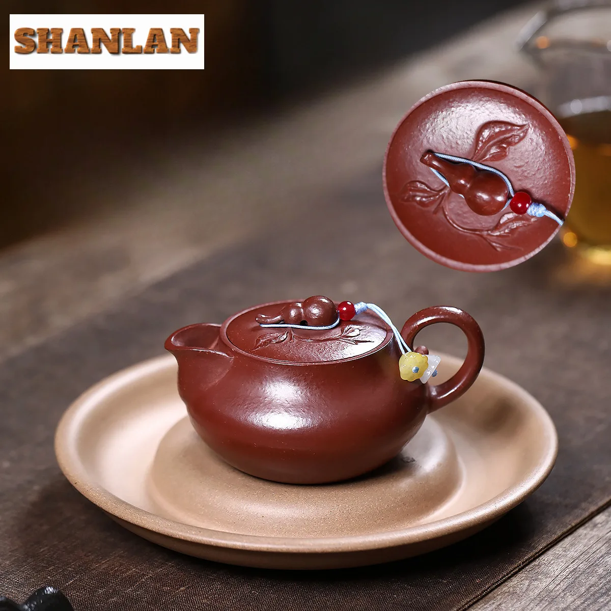 

120ml Classic Yixing Purple Clay Teapots Handmade Gourd Pot Raw Ore Zhu Mud Kettle Zisha Tea Set Tea Ceremony Drinkware Supplies