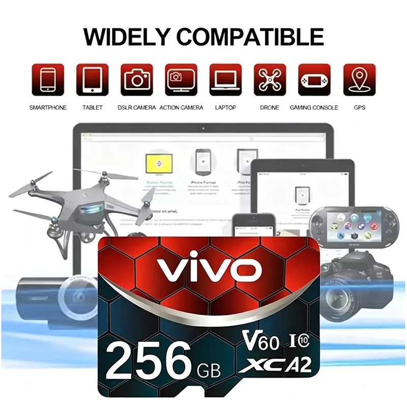 Karta pamięci VIVO High Speed Expansion do telefonu komórkowego 2TB TF, 1TB Mini SD, 512GB TF SD, 256GB do aparatu. — zdjęcie produktu 4