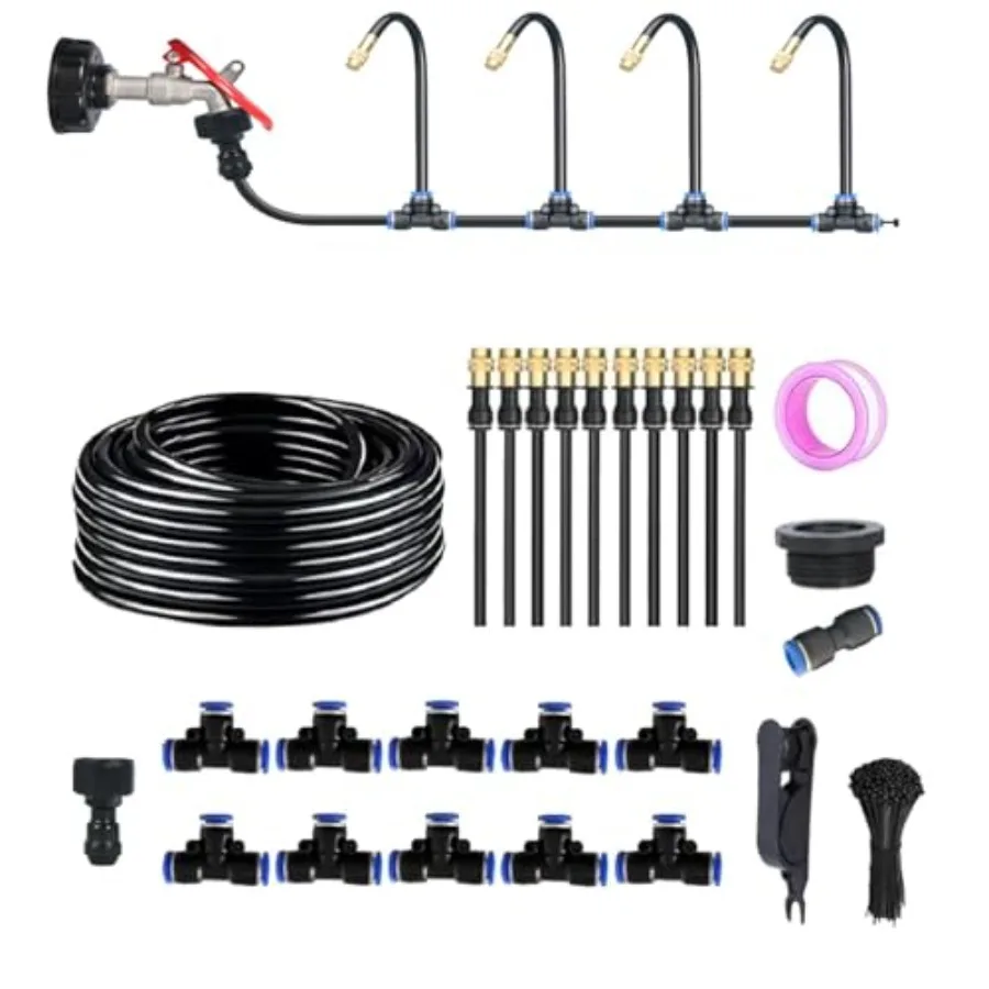 

360 Curved Garden Automatic Irrigation System Adjustable Nozzle Water-Saving Design Quick Installation for Lawns Flower Beds Gr