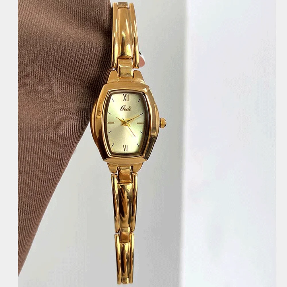 GEDI Fashion Women's Quartz Watch Exquisite Barrel-Shaped Dial Elegant and Versatile Everyday Style Women's Quartz Wristwatch