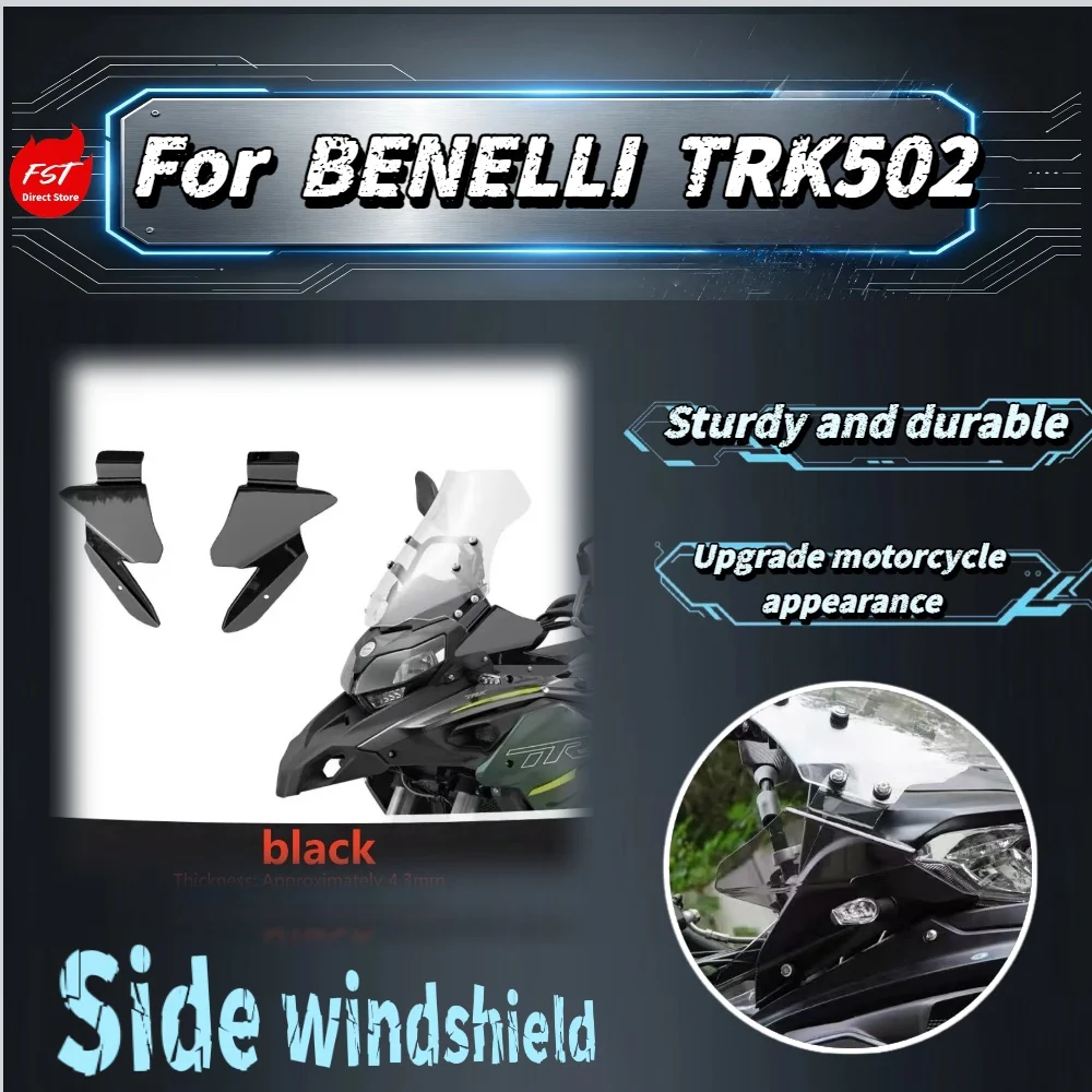 Deflector de Viento Lateral Modificado para Benelli TRK502, Parabrisas Ahumado Negro, Deflector de Flujo de Aire, Accesorios de Mejora