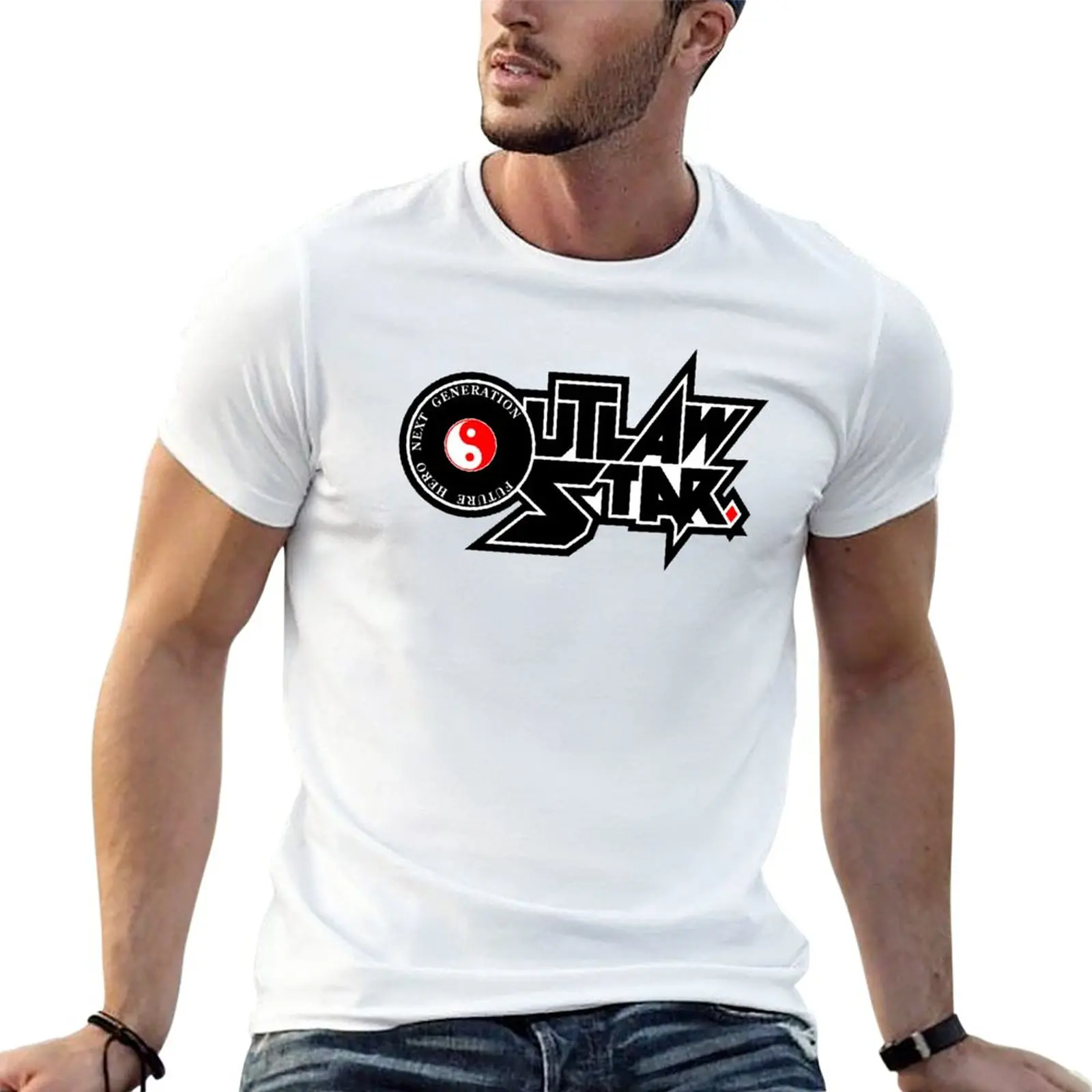 New Outlaw Star color reverse. T-Shirt korean fashion graphic t shirts black t shirts mens cotton t shirts