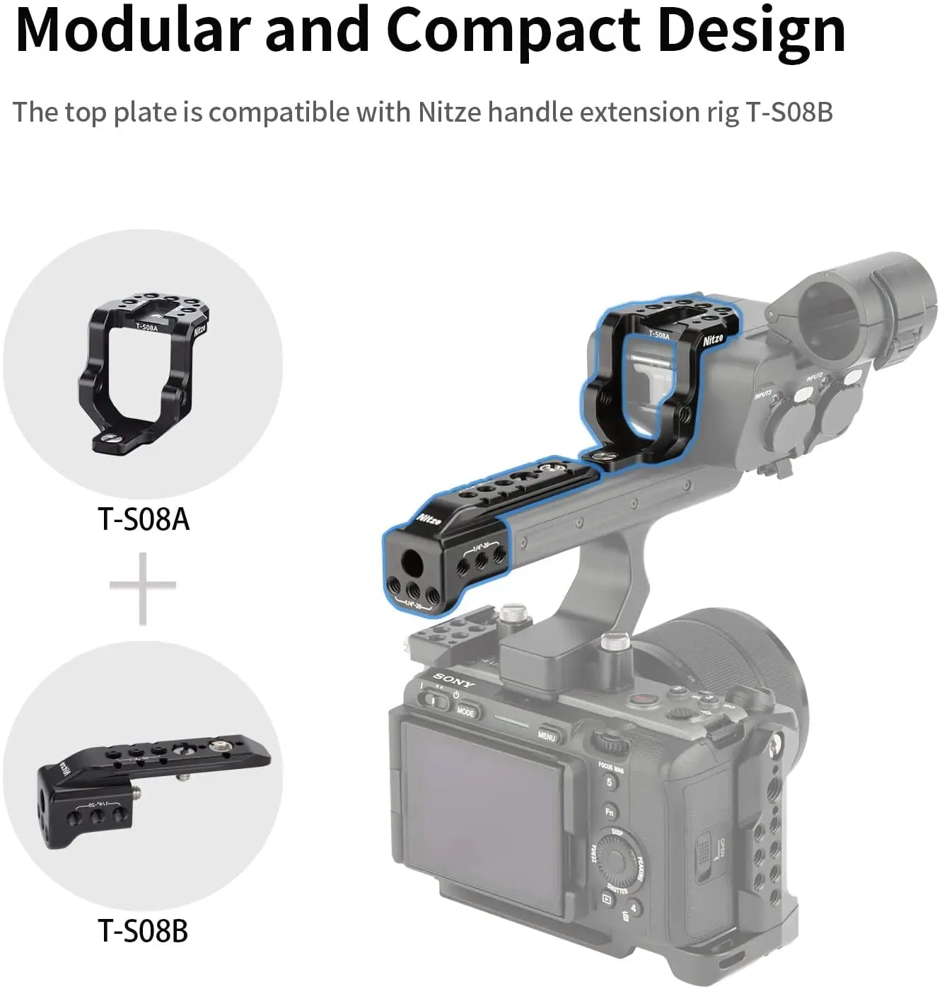 Nitze Extension Mounting Plate with Cold Shoe and 1/4\