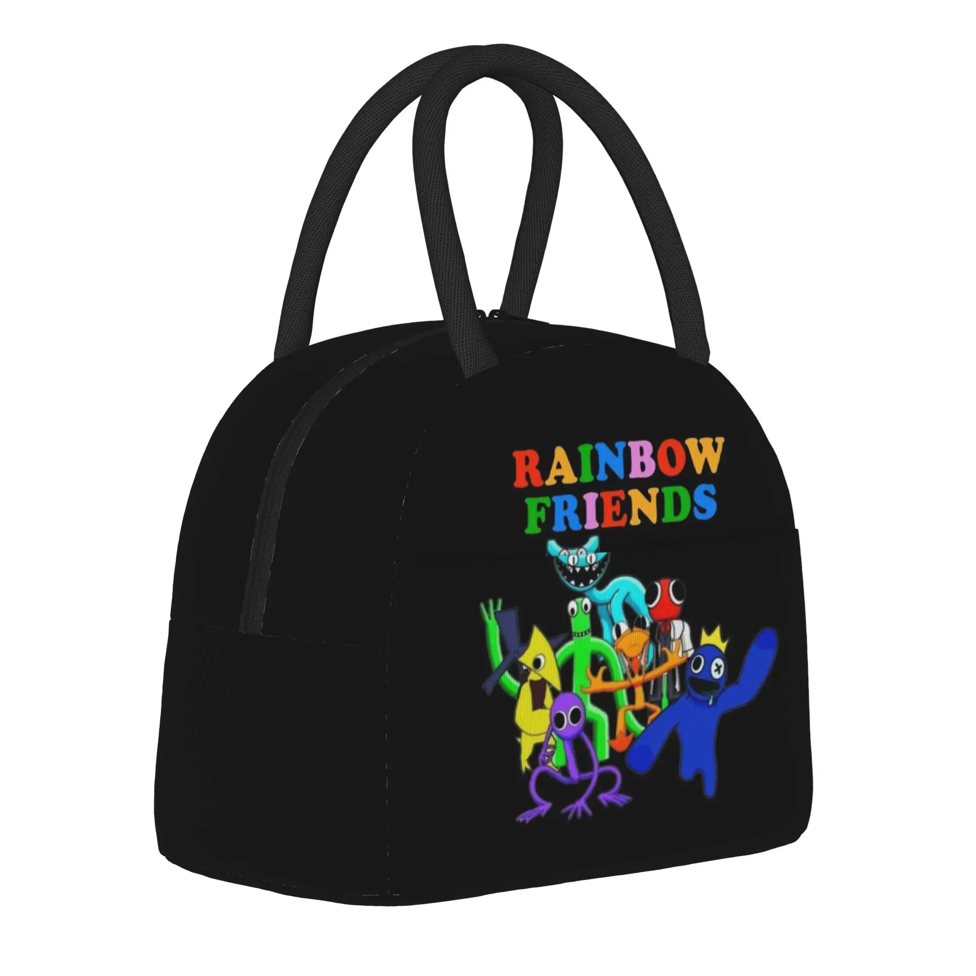 

R-Rainbow Game F-Friends Insulated Lunch Bags Cooler Bag Reusable,Meal Container Game Colorful High Capacity Tote Lunch Box