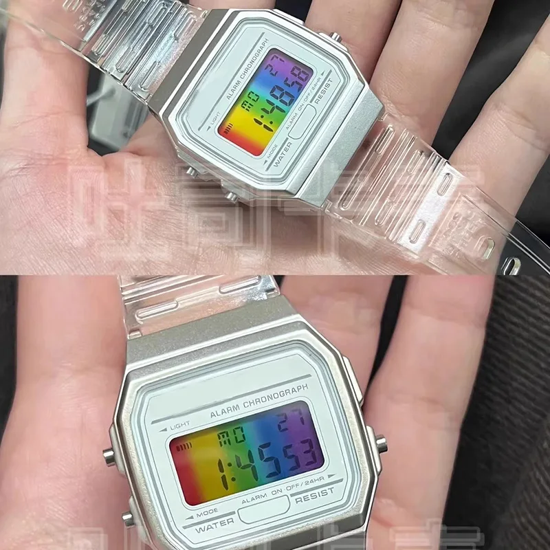 

F91W DW5600 AE1200 W-218H для часов Casio, маленький квадратный экран, модифицированные наклейки, градиент, Радуга, закат, аксессуары для изменения цвета