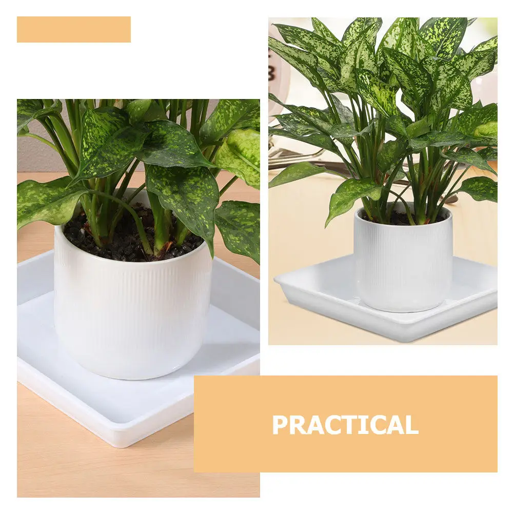 2Pcs Square Flowerpot Tray Thickened Plastic Plant Saucer for Water Drainage Succulent Planter Base Outdoor Indoor Use 11.79