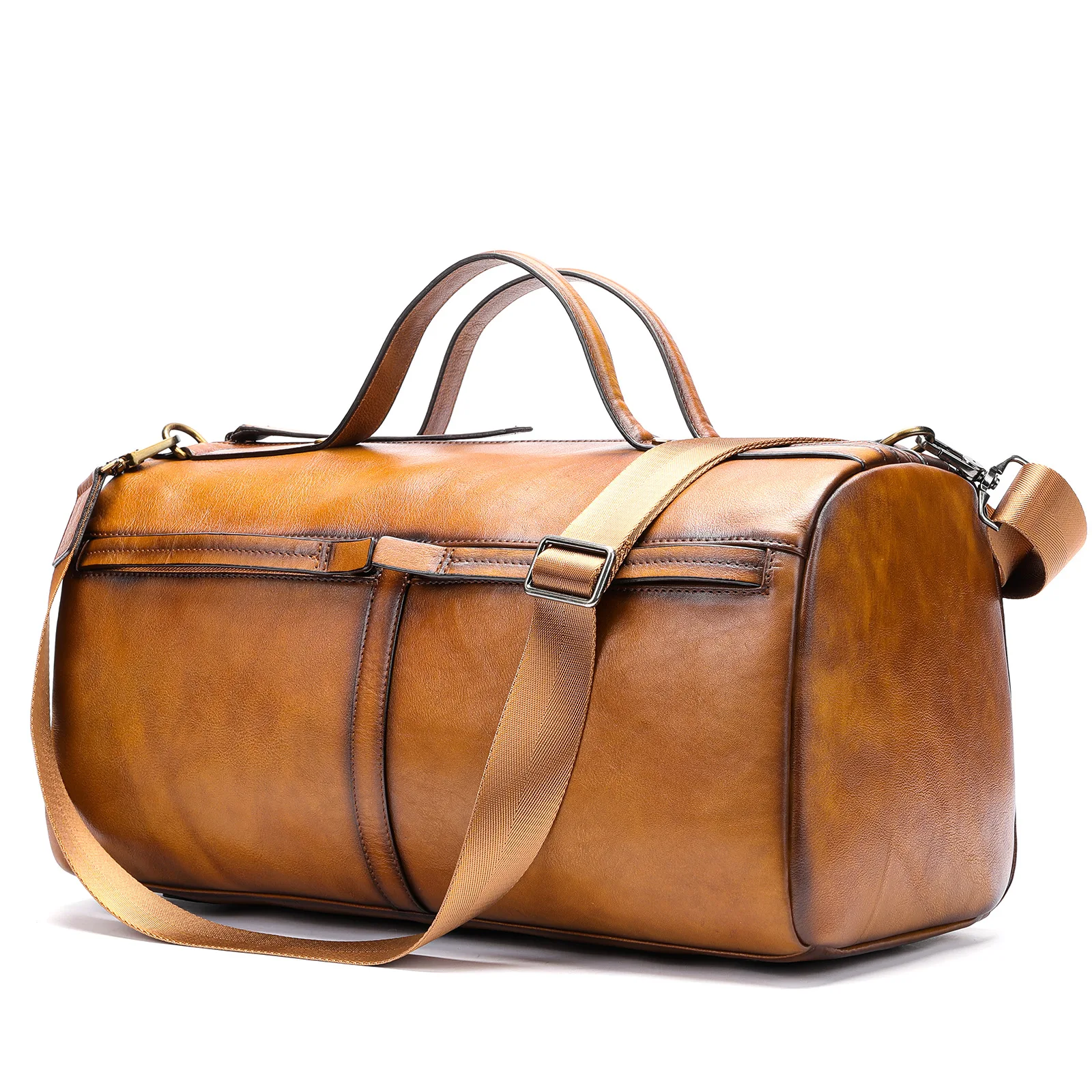 

Men's Vintage Leather Travel Bag Lightweight 14 inch Laptop for Large Capacity Business Casual Trip Gym Motorbike Bag