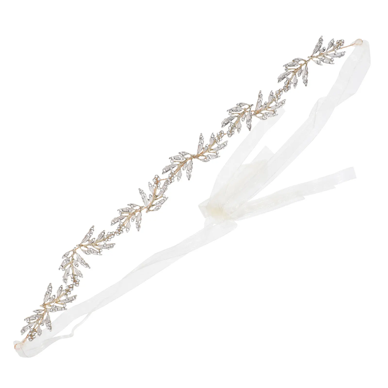 

Elegant Alloy Hairband For Women Leaf Shaped Charming Headband Decorative Ribbon Haircut Accessory Lightweight Comfortable Party